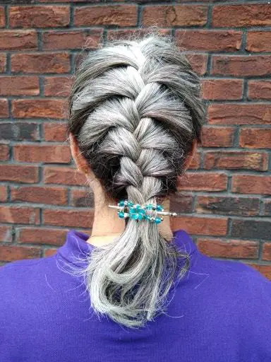 French braid gray hair 