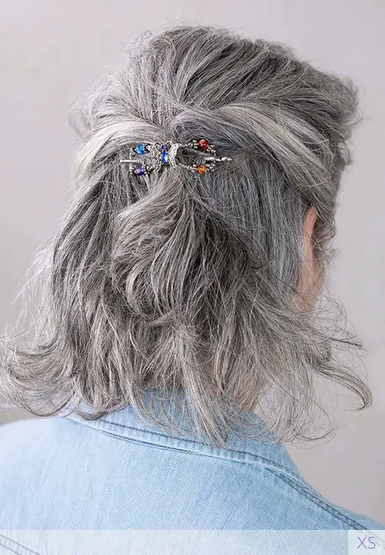 butterfly hair clip gray hair