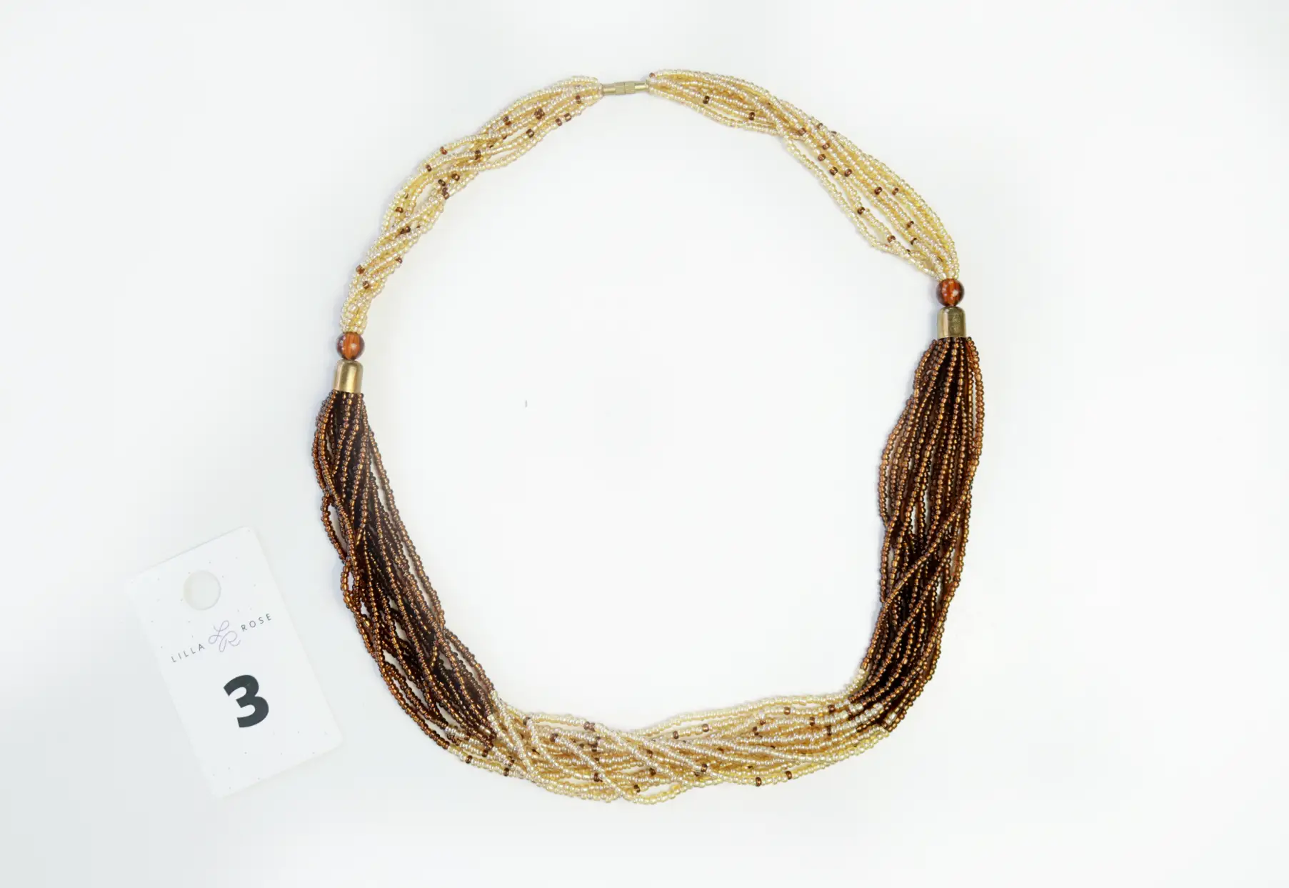 earth tones beaded Ugandan necklace