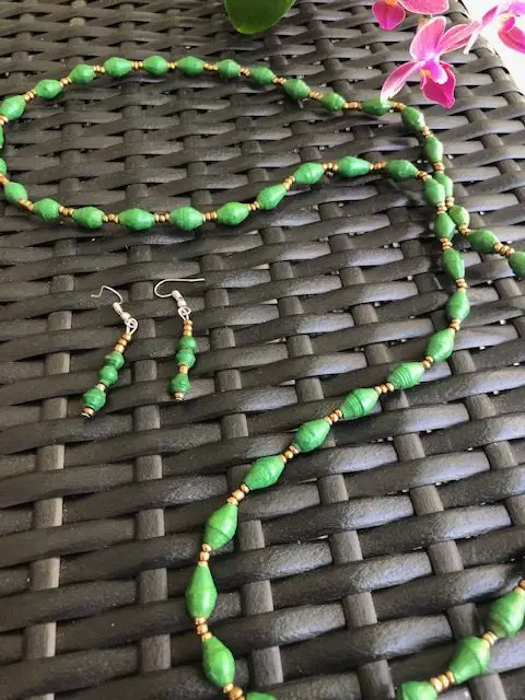 green jewelry from Uganda