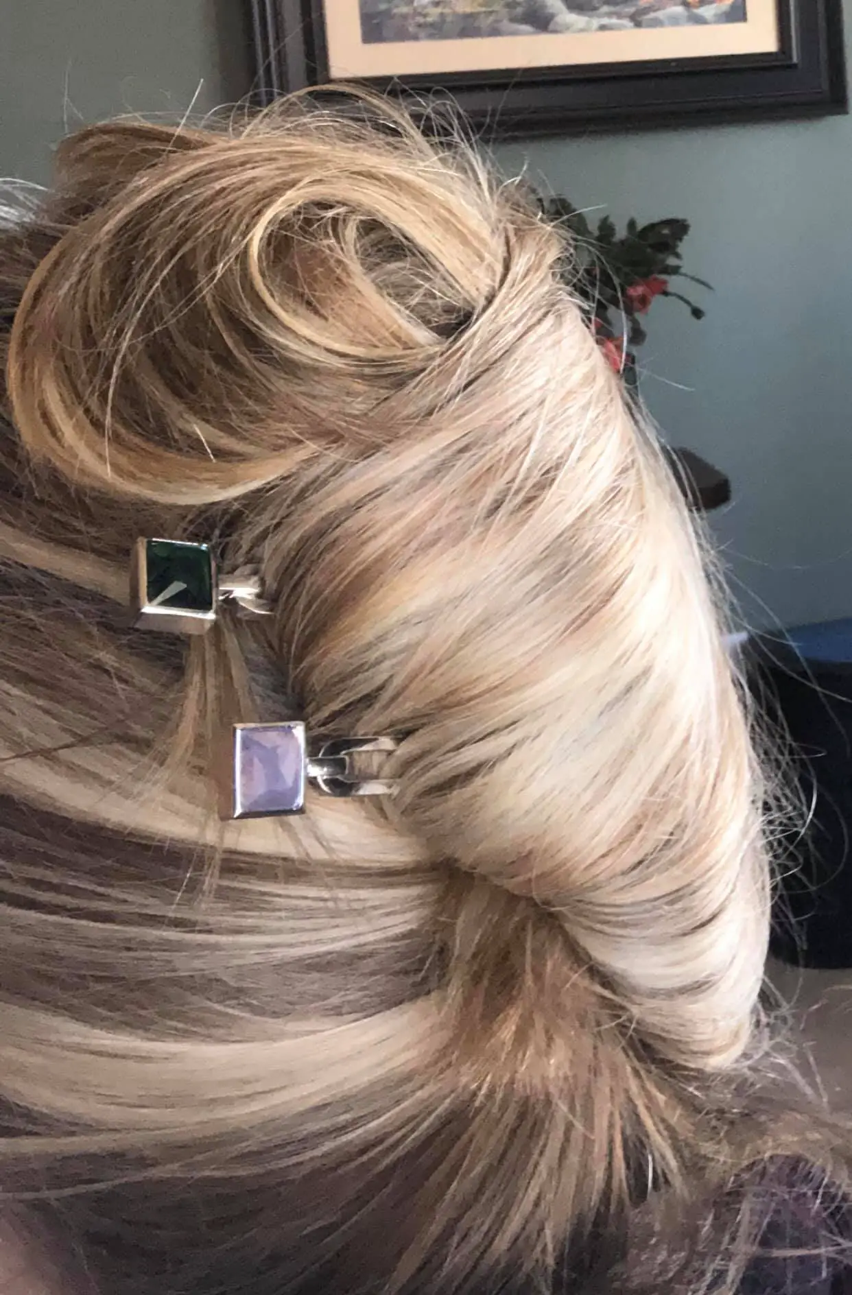 jeweled hair pin sticks french twist