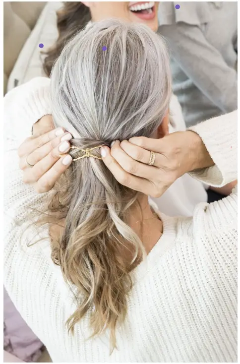 gray hair ponytail hair clip