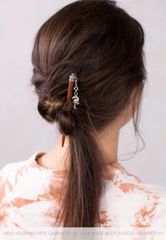 DIY hair stick ponytail