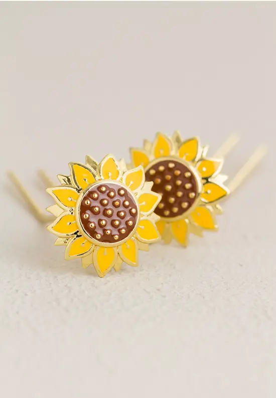 sunflower u-shaped hair pins