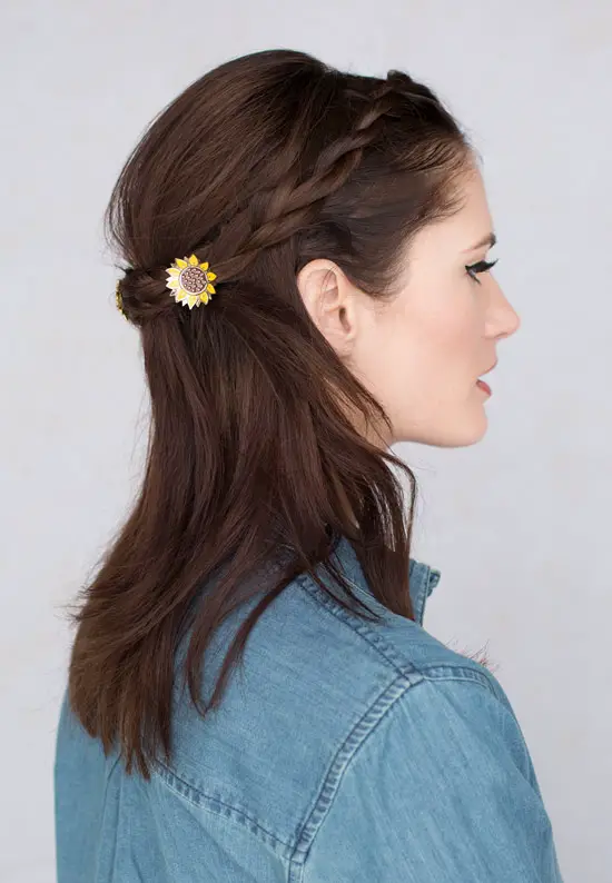 sunflower u-pins braids