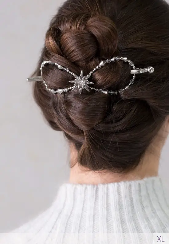 north rhinestone star hair clip braided bun