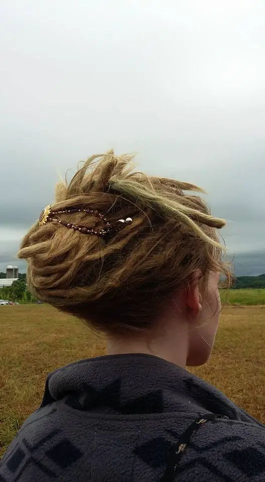 sunflower hair clip dreads