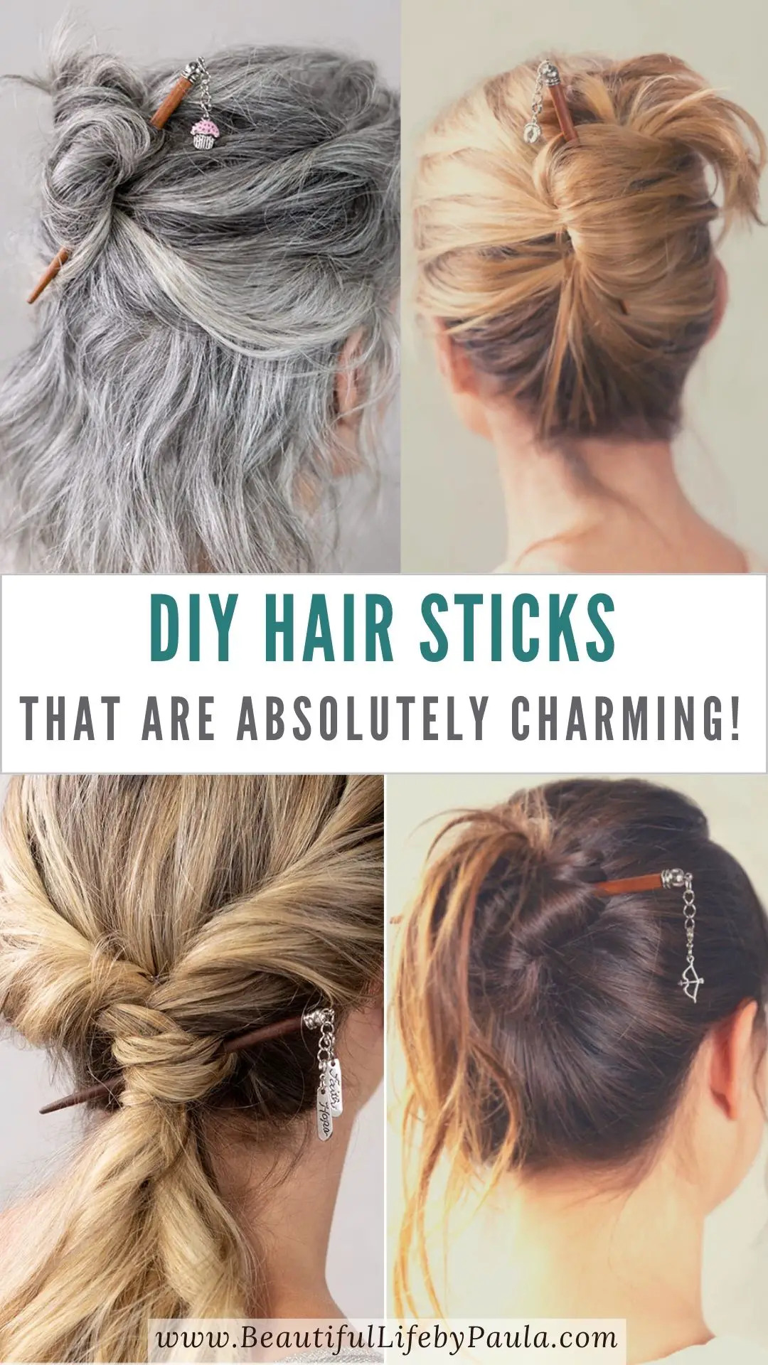 DIY hair sticks charms