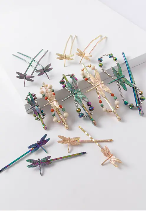 colorful dragonfly hair accessories