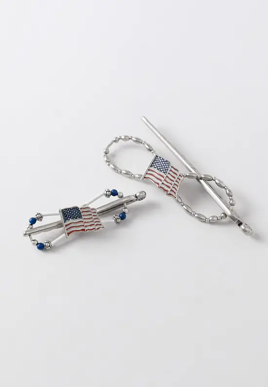 patriotic flag hair clips