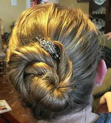 mini hair clip in bun