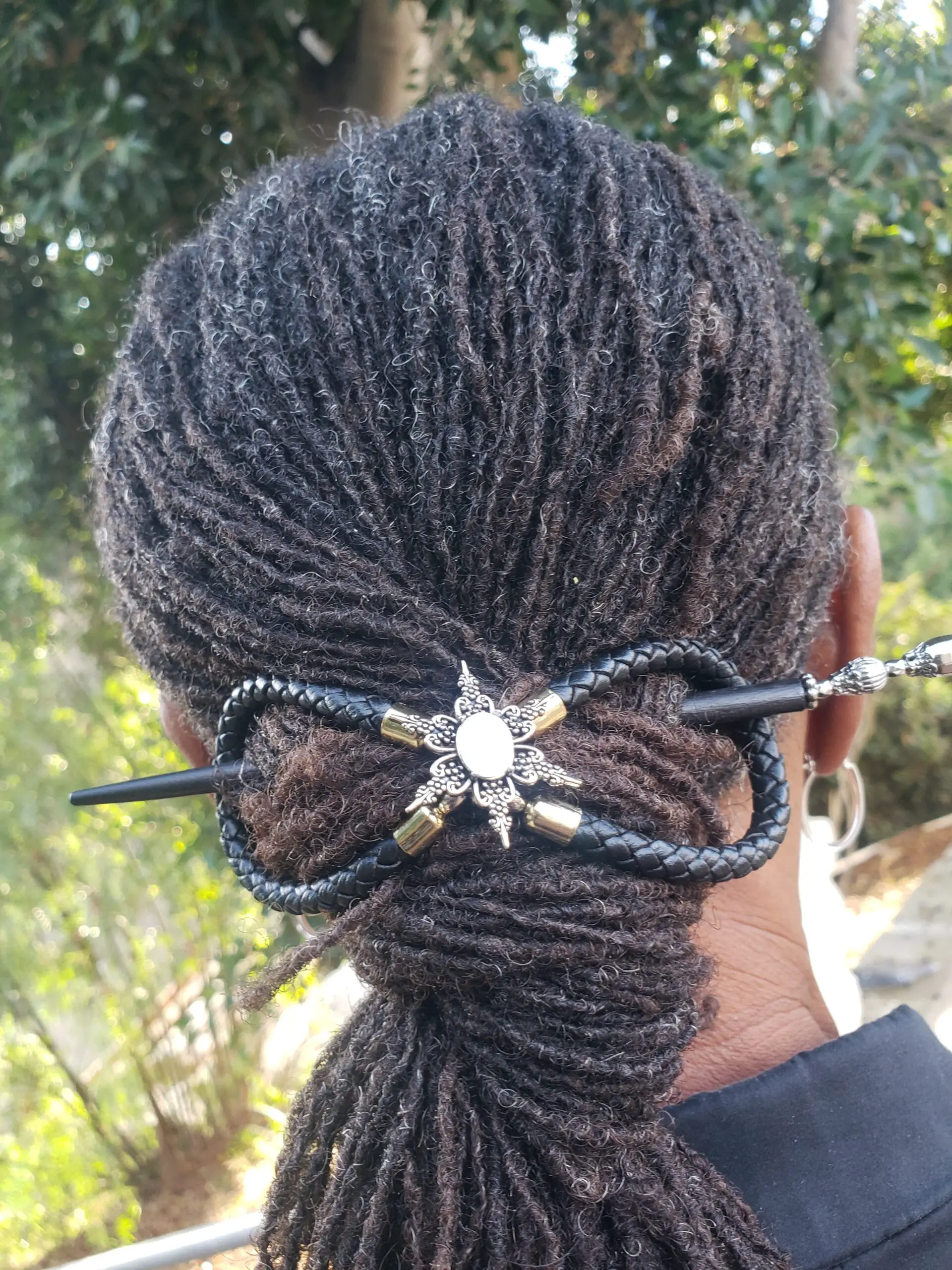 leather sister locks hair accessories