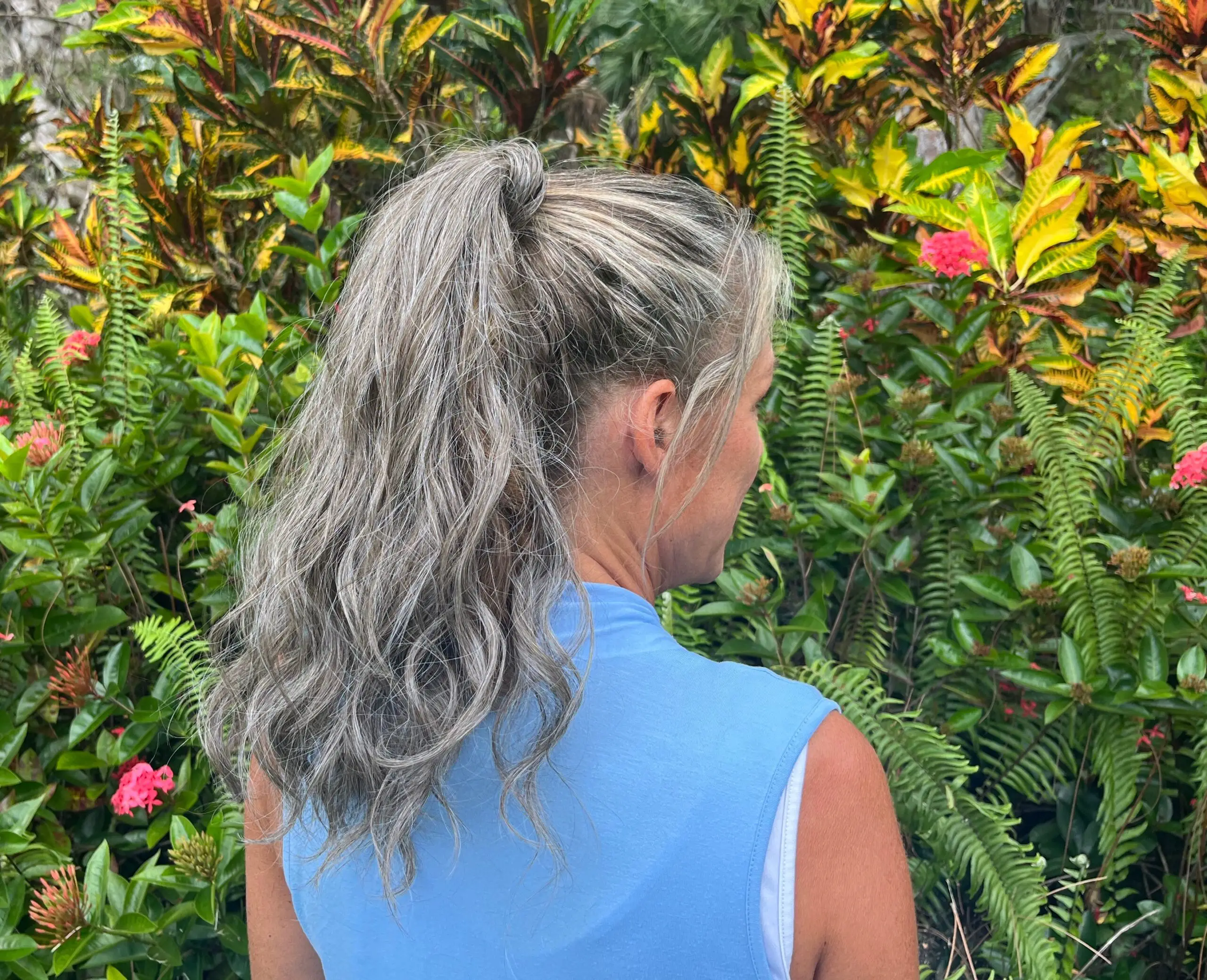 gray hair ponytail hair extension 