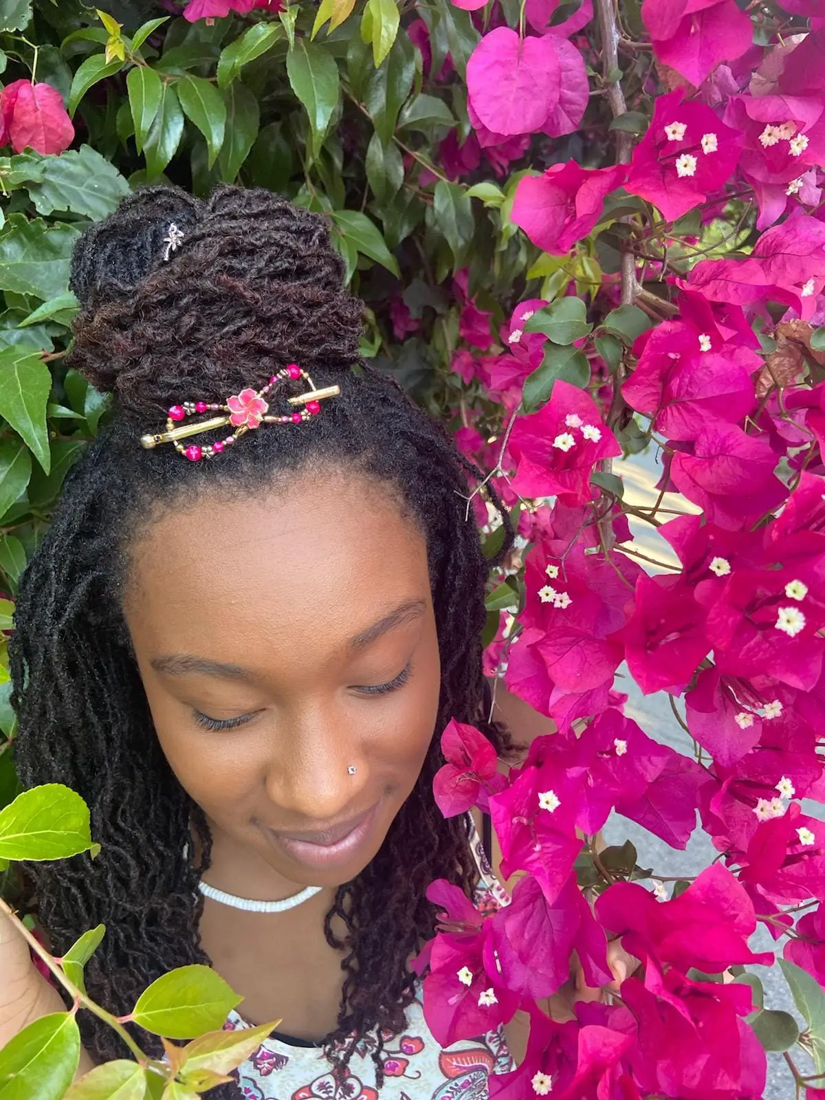 sisterlocks hair accessory pink hibiscus