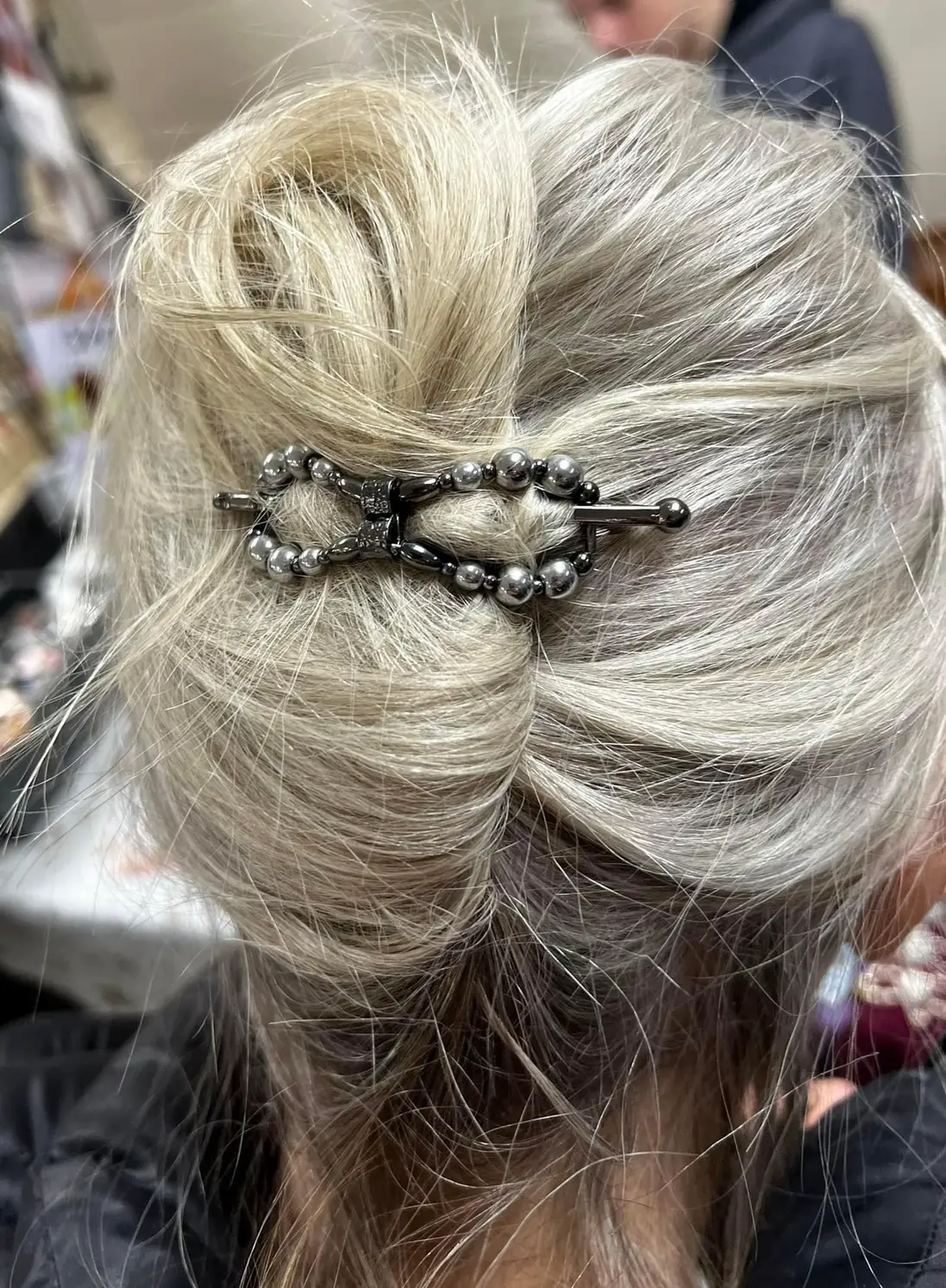 silver hemalyke hair clip flexi flip