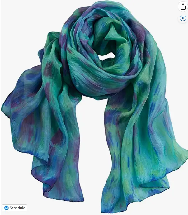 green blue silk scarf