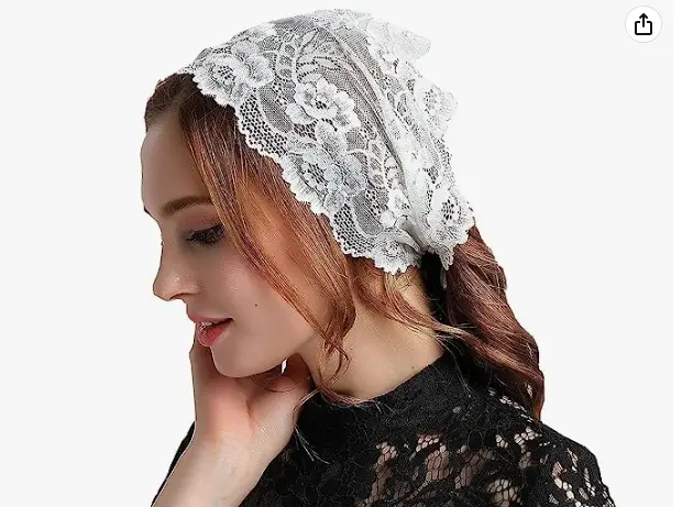Leimandy Floral Soft Lace Headwrap Lace Headband Headcover Veil V12