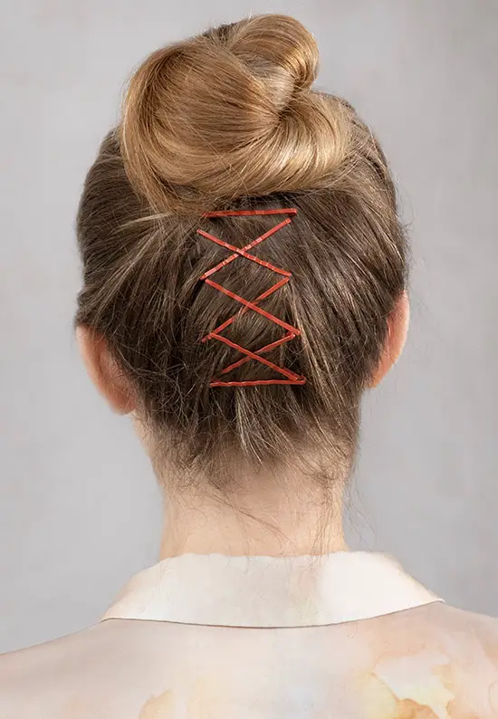 simple bobby pins fall colors in a bun