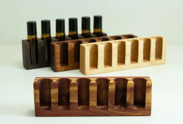 wooden essential oil roller bottle holder organizer