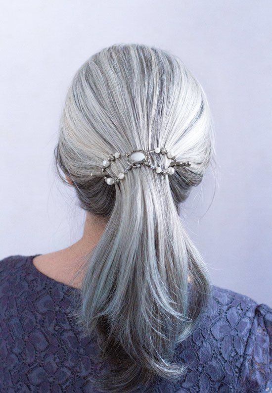 gray Grace ponytail