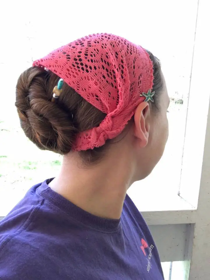 bun hairstyle headcovering