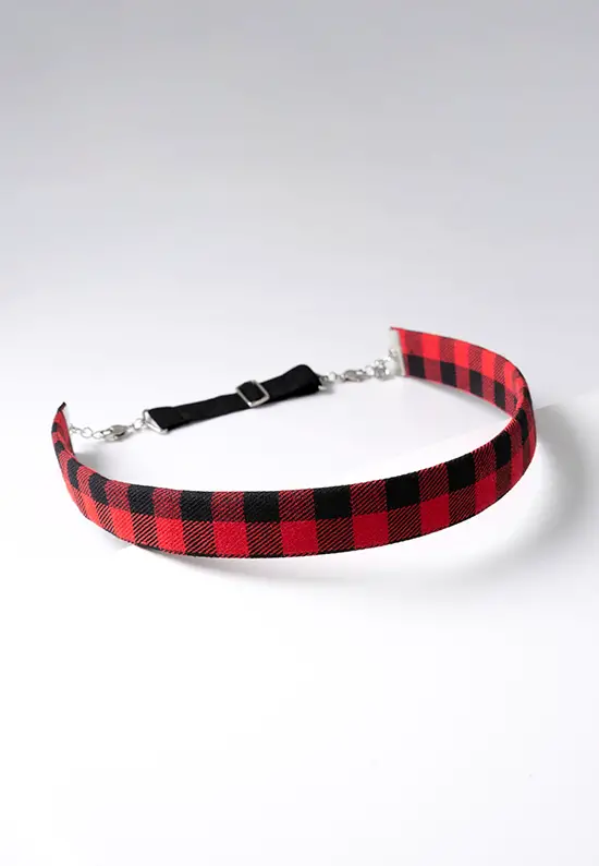 black red plaid headband