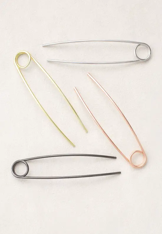 circle safety pin hair forks