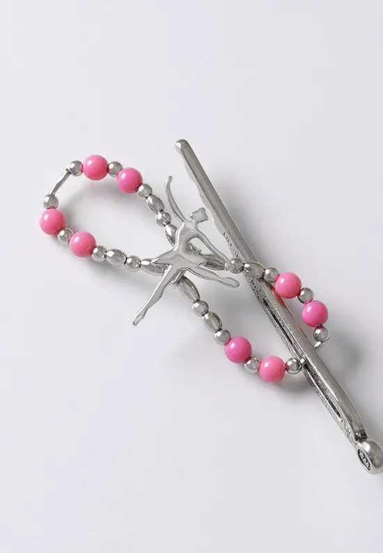 pink ballerina hair clip