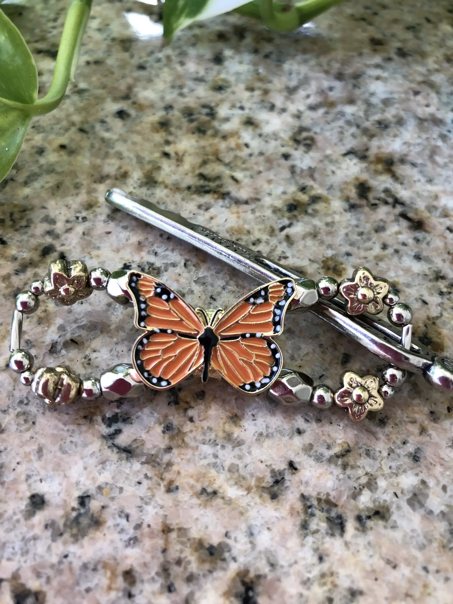 monarch butterfly hair clip