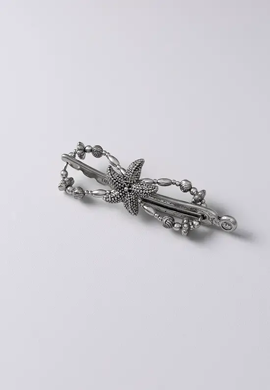 Starfish silver hair clip