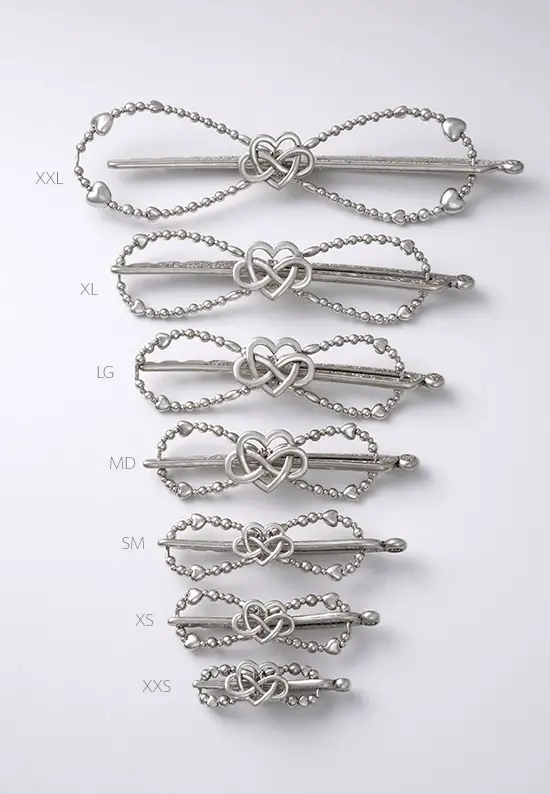 heart silver hair clip