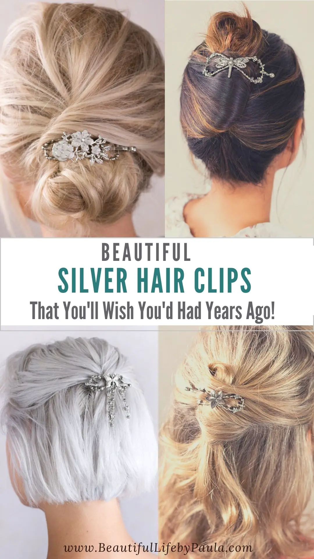 silver hair clips