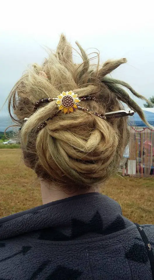 sunflower hair clip dreadlocks
