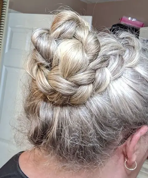 silver hair braided bun hair pins