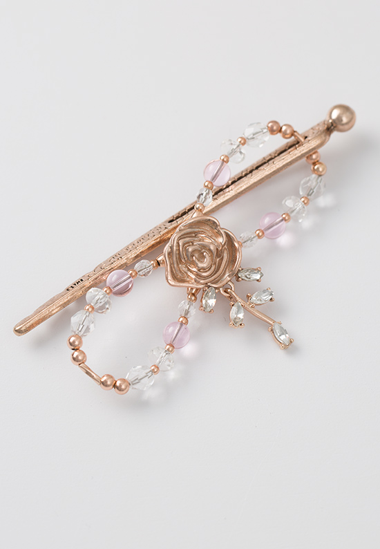 jeweled hair clip rose gold