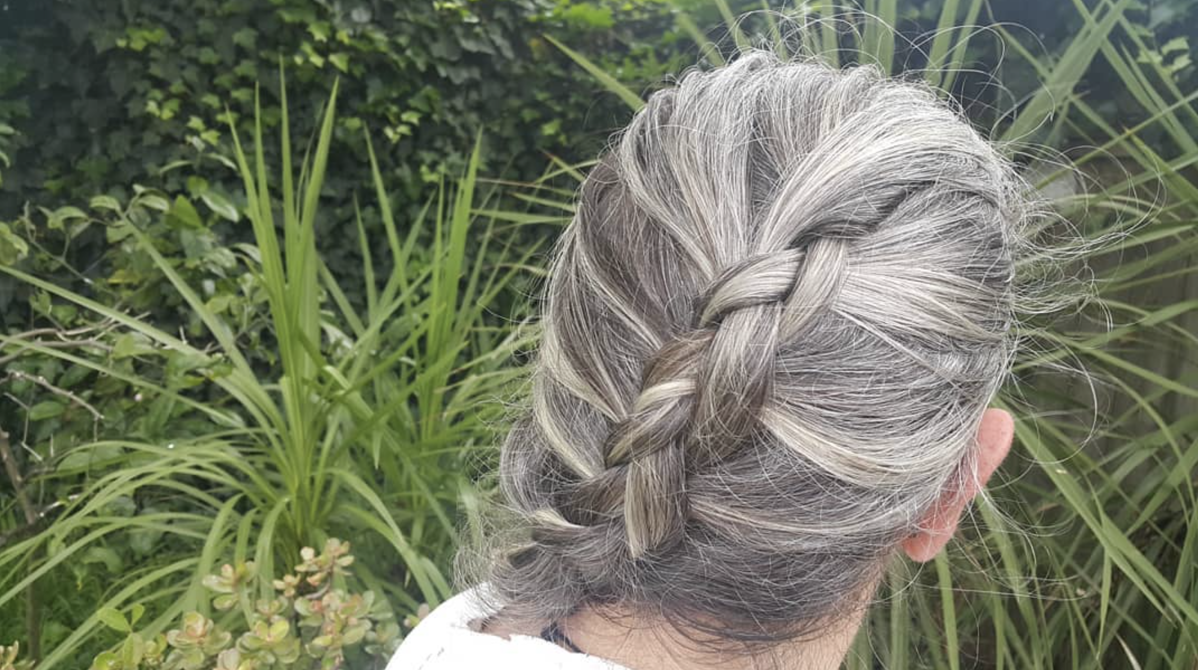 gray hair dutch braid