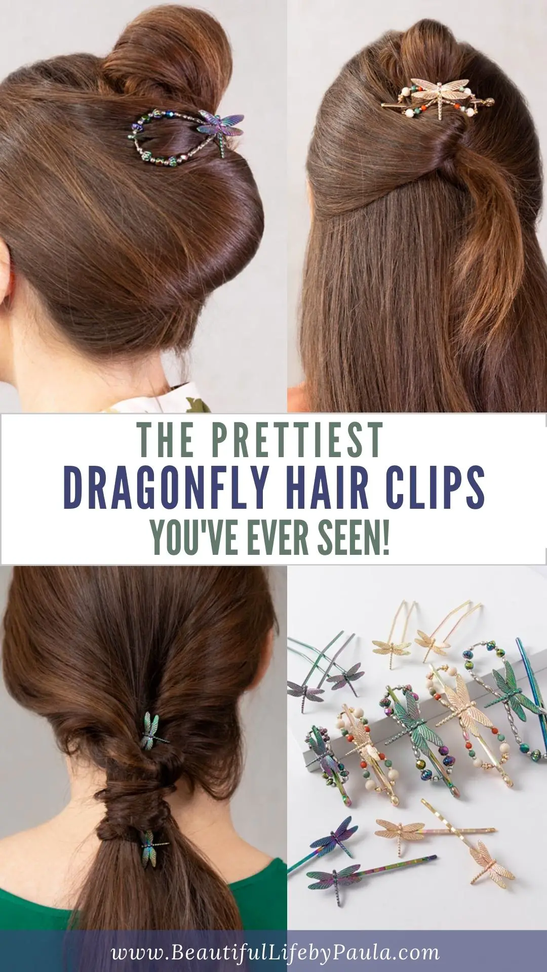 dragonfly hair clips