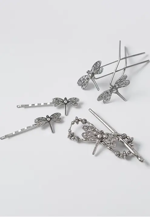 silver dragonfly hair accessories