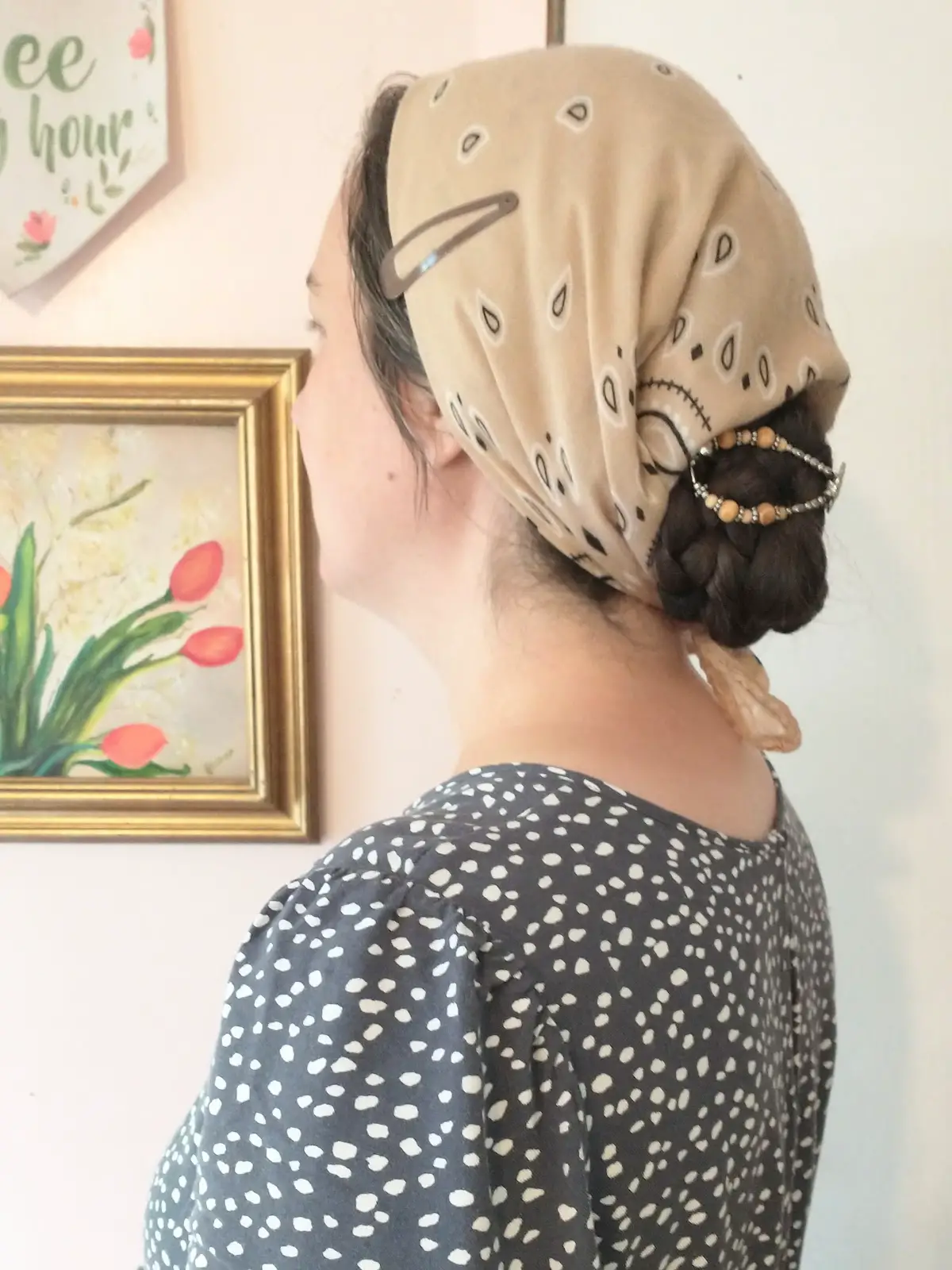 head covering braided bun