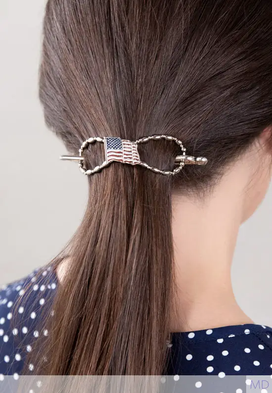 patriotic American flag hair clip
