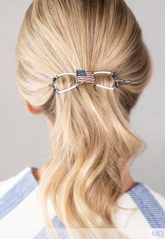 American flag hair clip