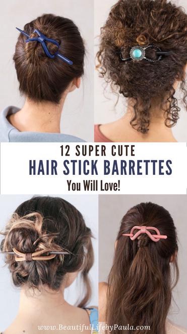 12 Leather Hair Barrettes With Sticks You'll Love (Cute hairstyles)
