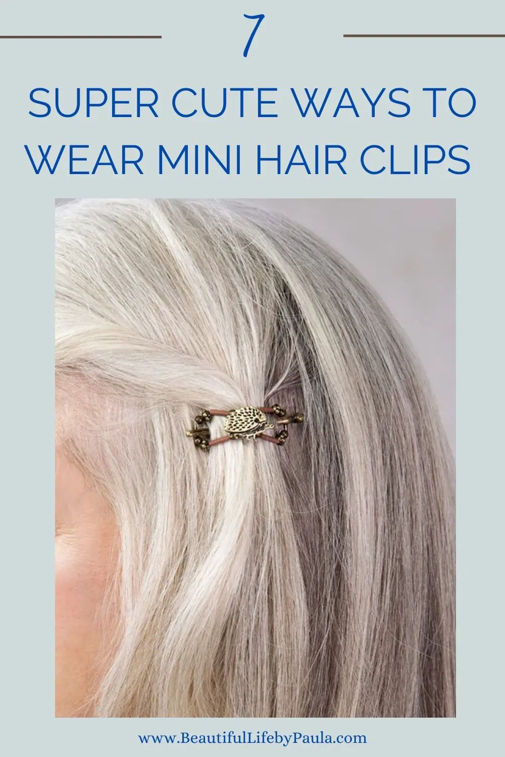 gray mini hair clip