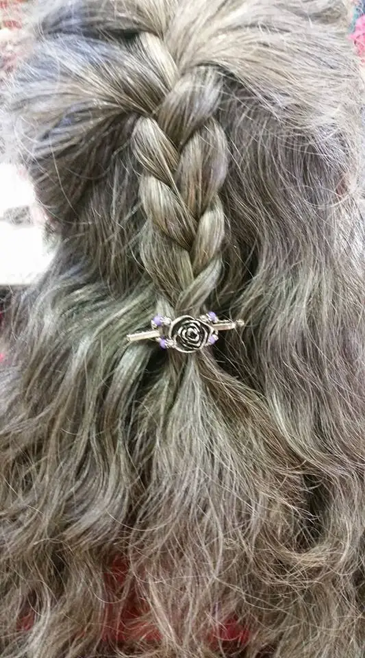 gray hair mini hair clip braid