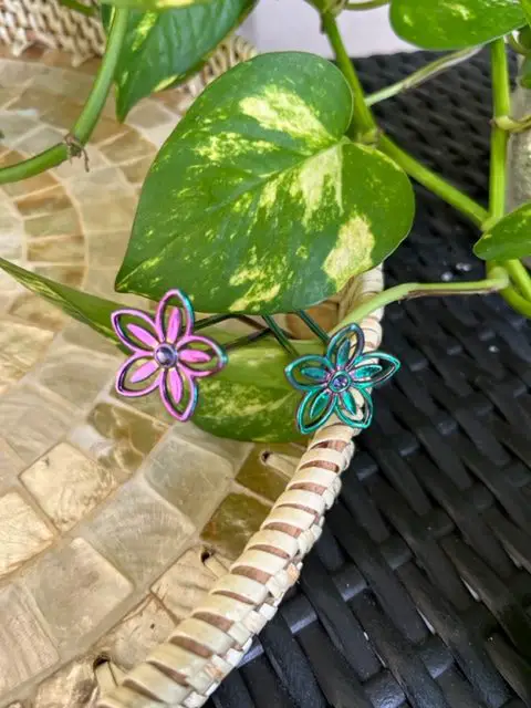 rainbow flower pins