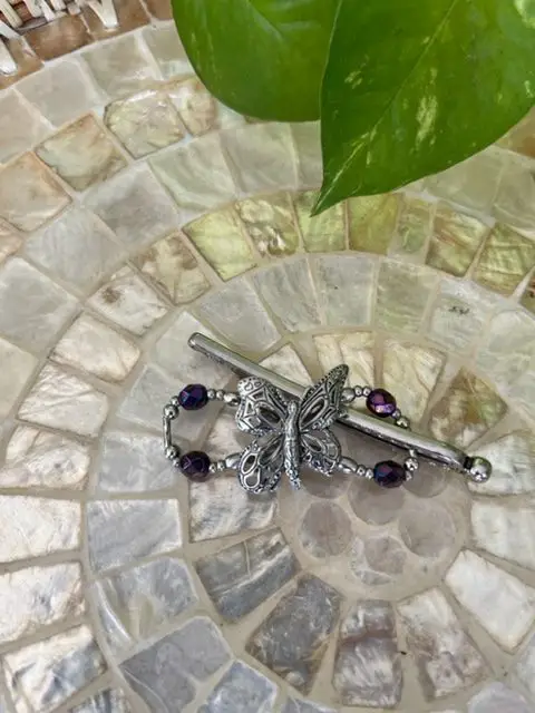 purple butterfly hair clip