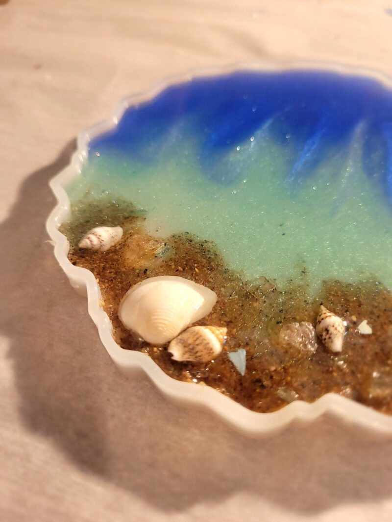 beach resin coaster shells