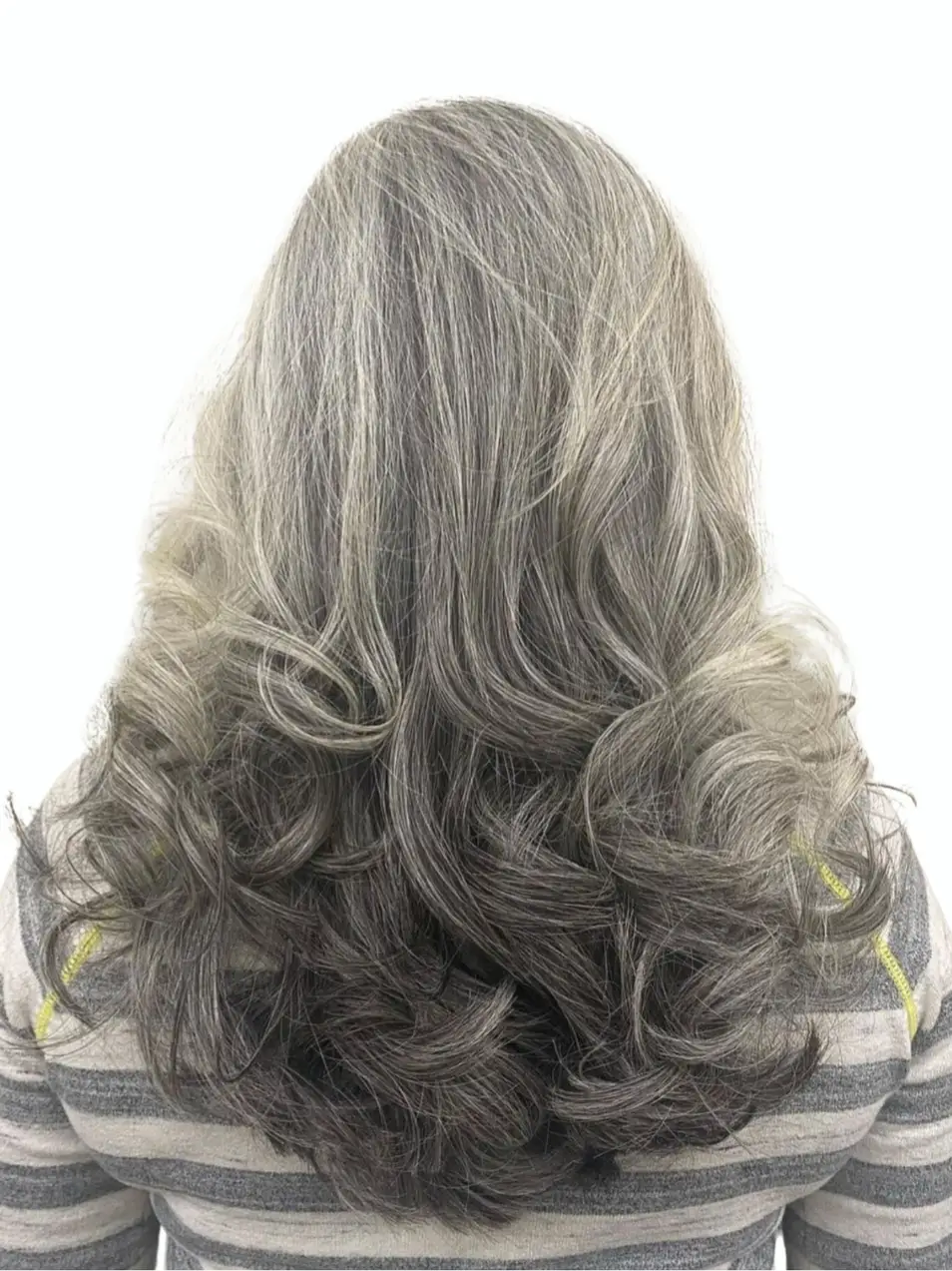 long loose curls gray hair
