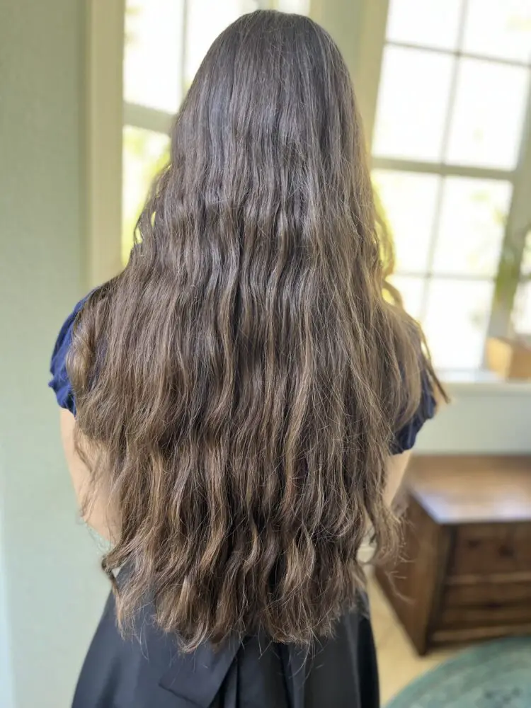 long thick hair before bun with Flexi clip