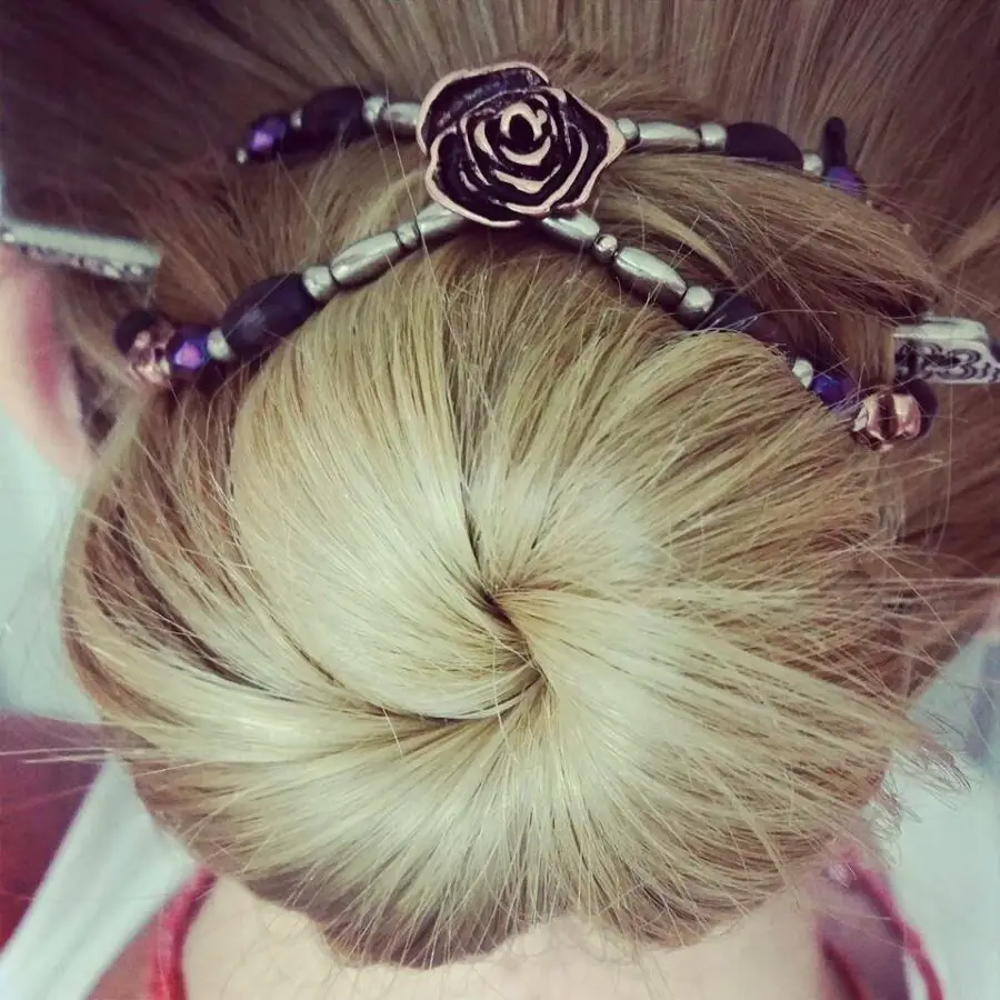 lilla rose hair clip top part of bun rose